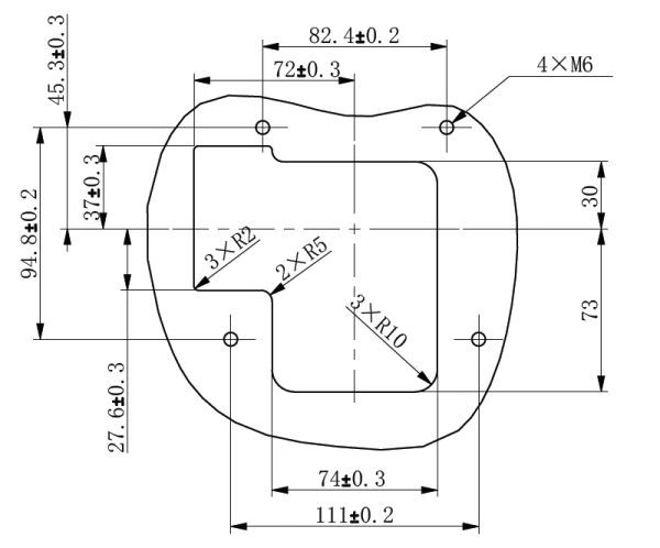 Type A opening size